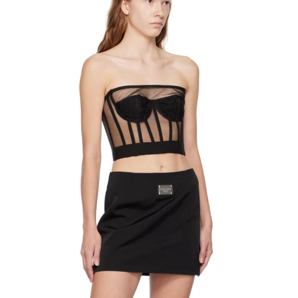 Dolce & Gabbana sheer silk blend corset bustier